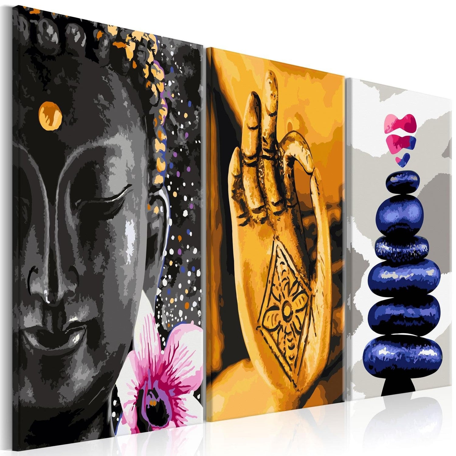 Stretched Canvas Zen Art - Oriental Triptych-Tiptophomedecor