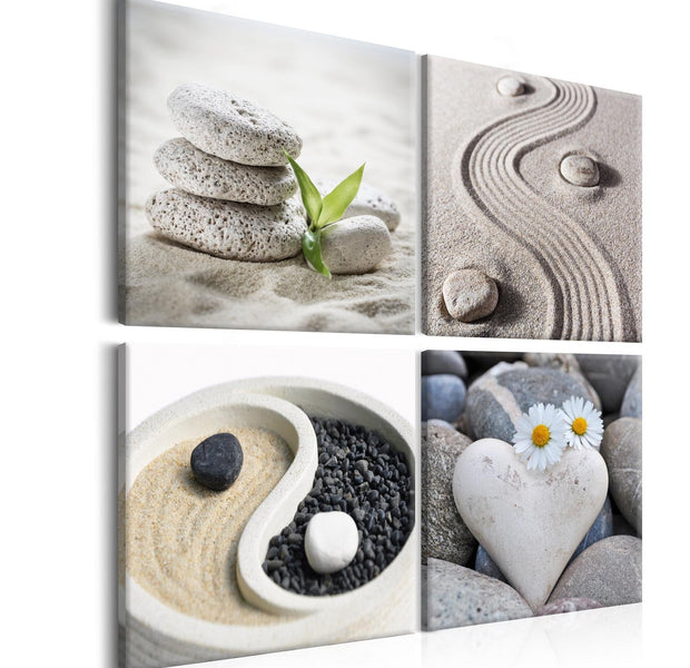 Stretched Canvas Zen Art - Sea: Yin And Yang-Tiptophomedecor