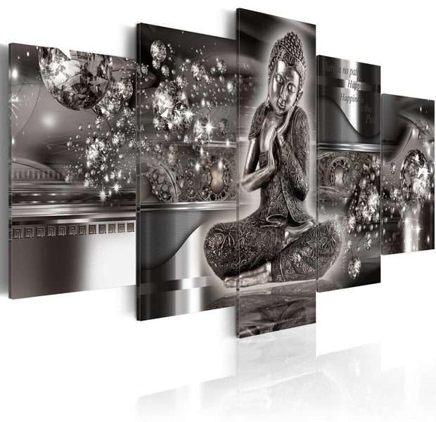 Stretched Canvas Zen Art - Silver Serenity-Tiptophomedecor