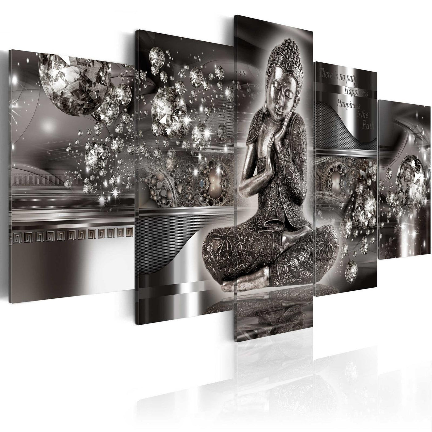 Stretched Canvas Zen Art - Silver Serenity-Tiptophomedecor