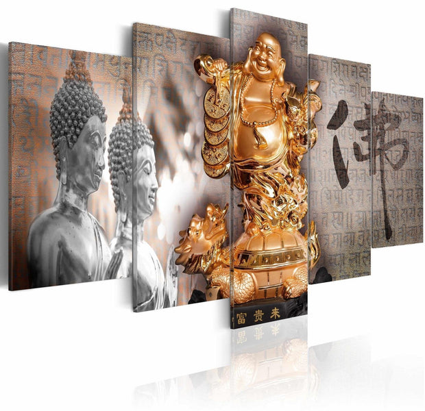 Stretched Canvas Zen Art - Smile To Buddha!-Tiptophomedecor