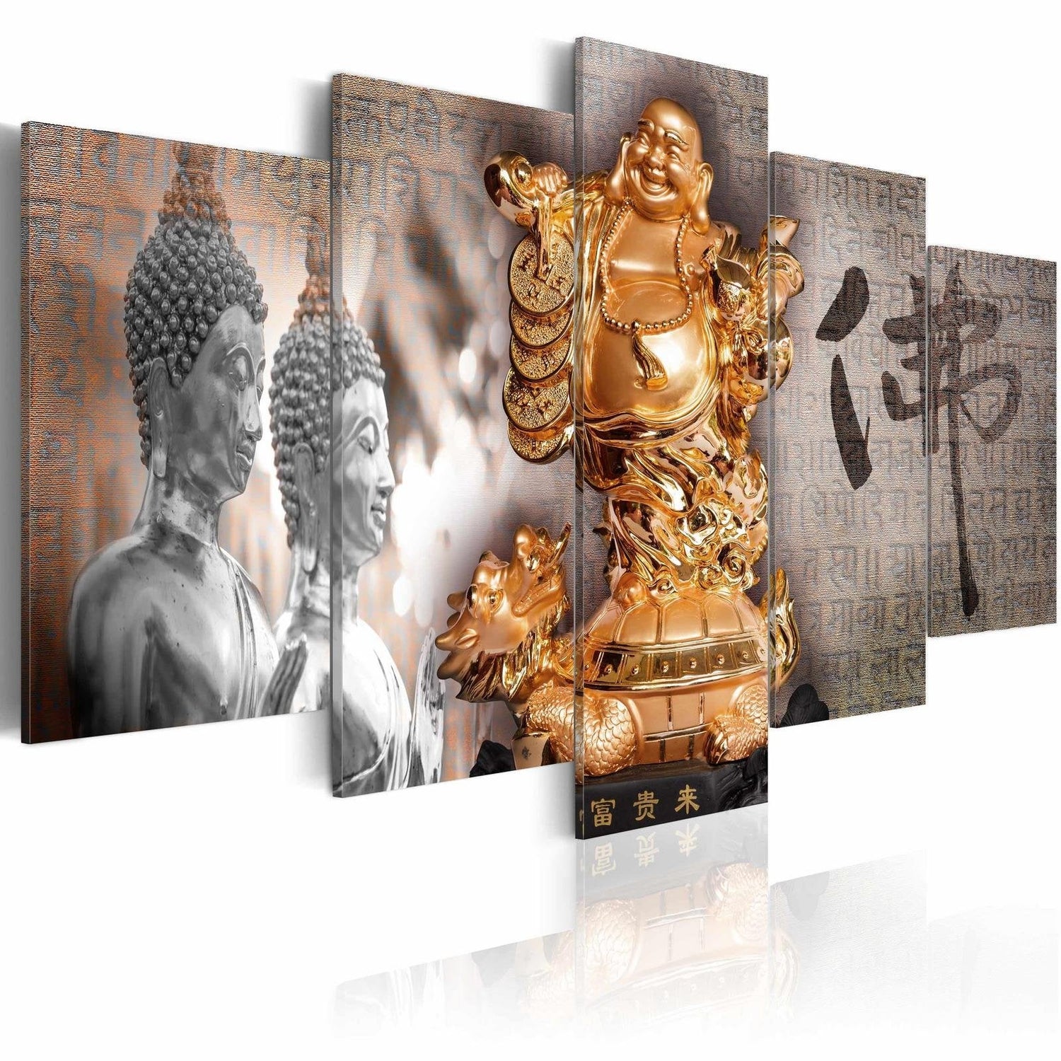 Stretched Canvas Zen Art - Smile To Buddha!-Tiptophomedecor