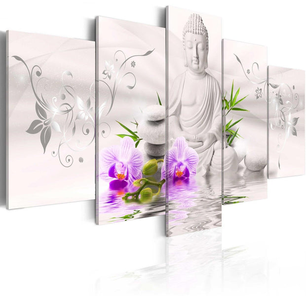 Stretched Canvas Zen Art - White Buddha-Tiptophomedecor