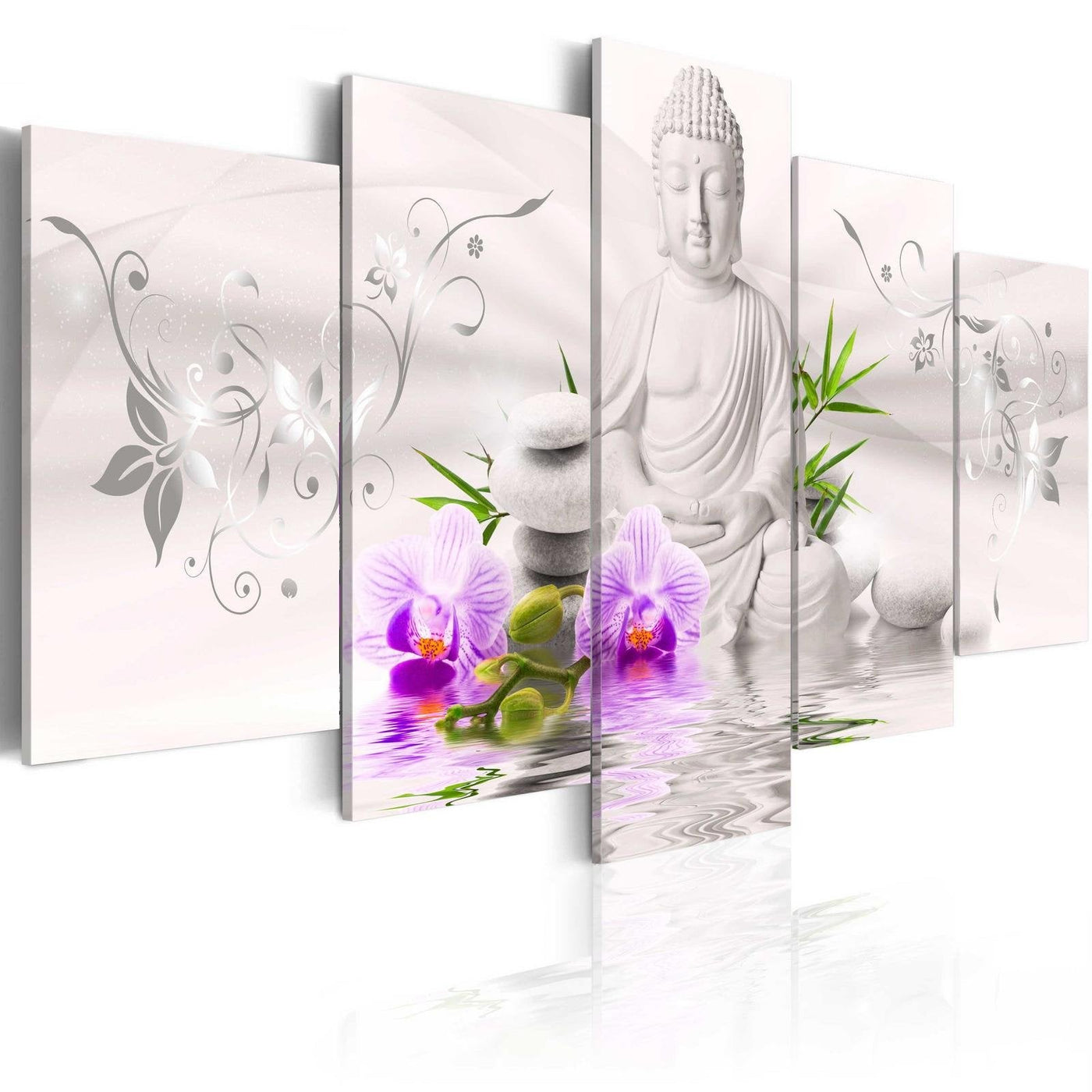 Stretched Canvas Zen Art - White Buddha-Tiptophomedecor