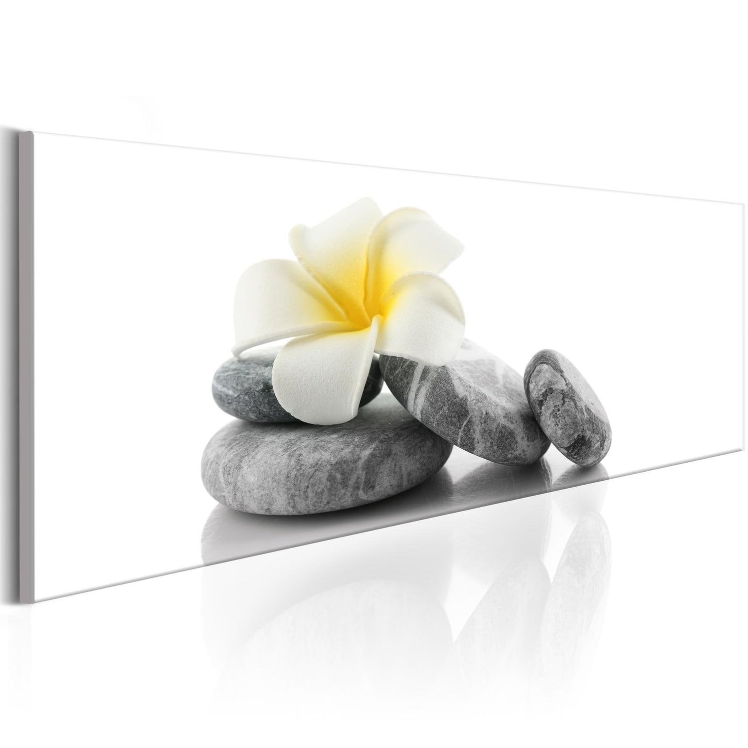 Stretched Canvas Zen Art - White Lotus-Tiptophomedecor