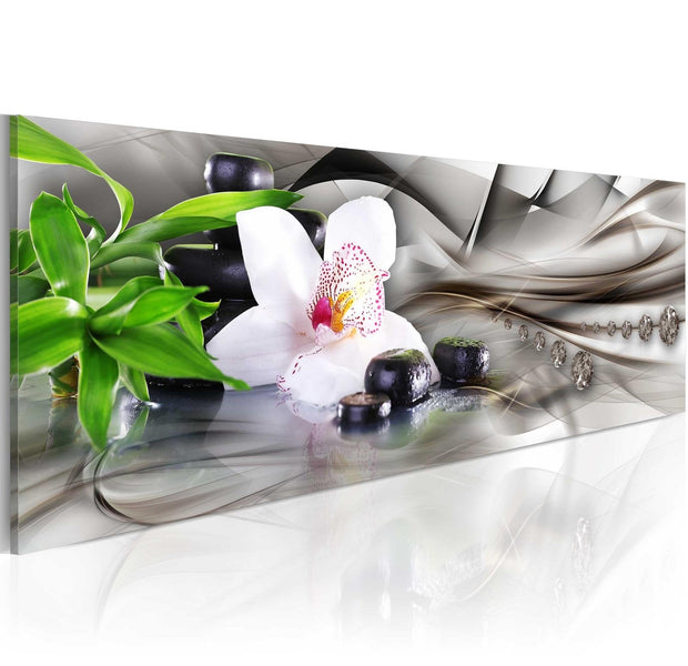 Stretched Canvas Zen Art - Zen Composition: Bamboo, Orchid And Stones-Tiptophomedecor