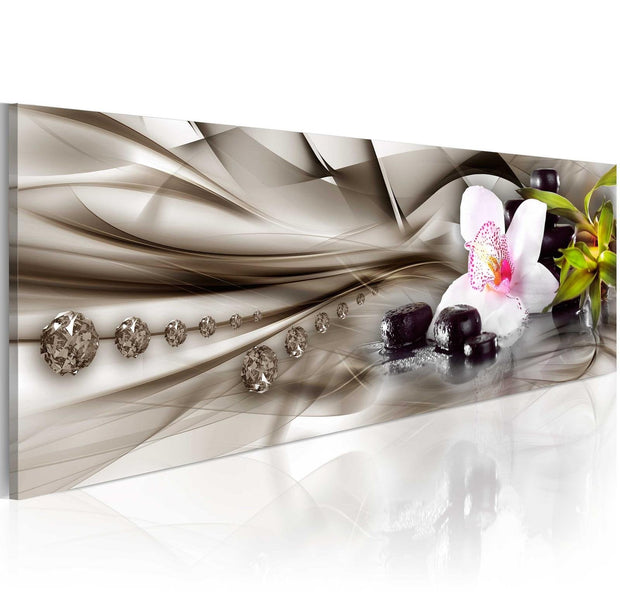 Stretched Canvas Zen Art - Zen Composition: Orchid, Bamboo And Stones-Tiptophomedecor