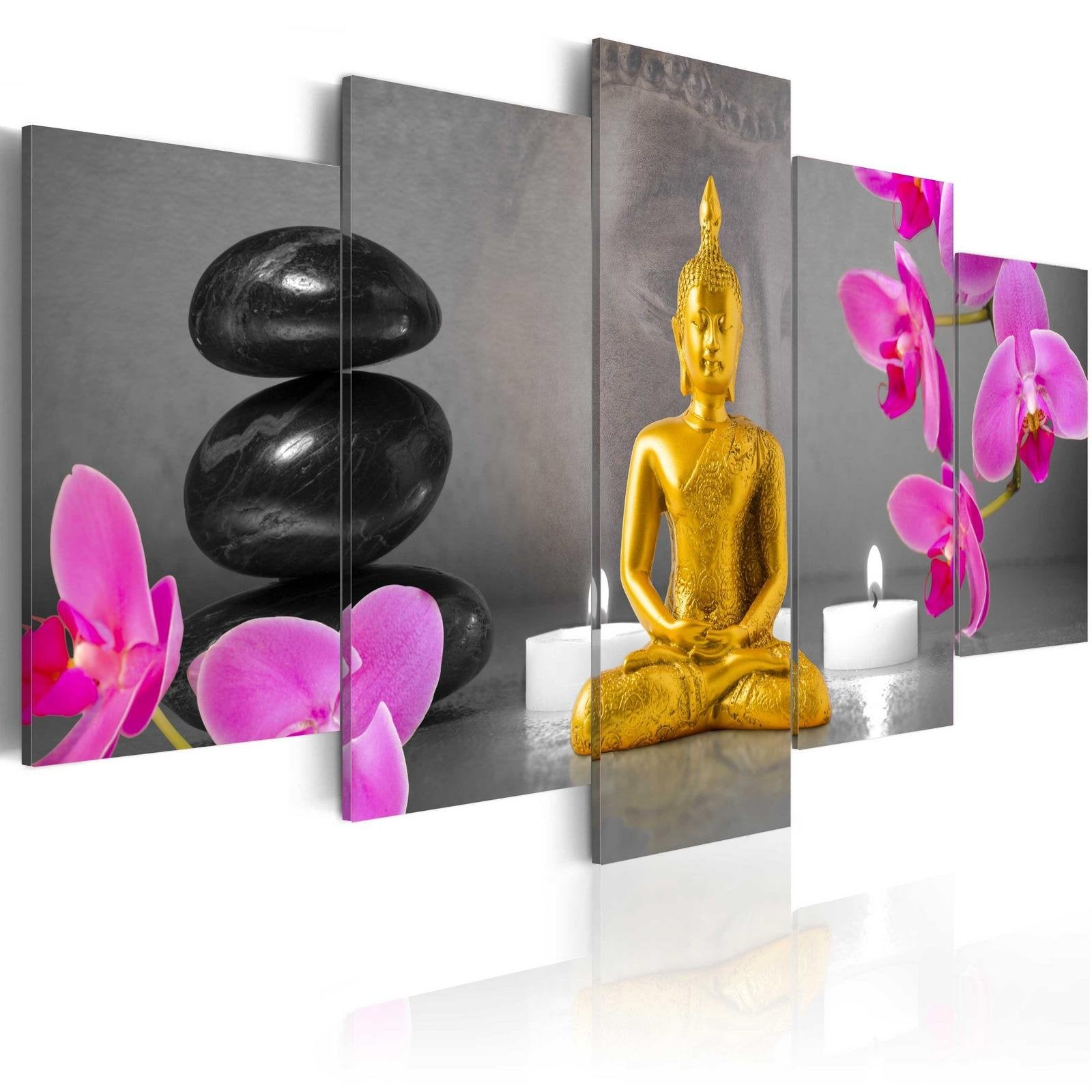 Stretched Canvas Zen Art - Zen: Golden Buddha-Tiptophomedecor