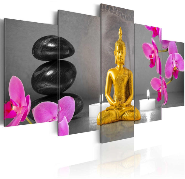 Stretched Canvas Zen Art - Zen: Golden Buddha-Tiptophomedecor