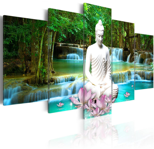 Stretched Canvas Zen Art - Zen Waterfall-Tiptophomedecor