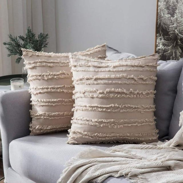 Stylish Tassel Basic Colors Cushion Covers-Tiptophomedecor-Interior-Design-Home-Decor