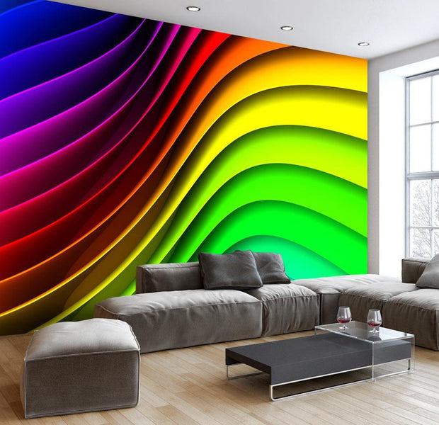 Peel and stick wall mural - Rainbow Waves-TipTopHomeDecor