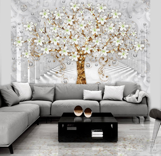 Tiptophomedecor 3D Illusion Peel and Stick Wallpaper Wall Mural - Tree In The Tunnel - Removable Wall Decals-Tiptophomedecor