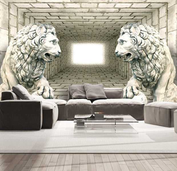 Peel and stick wall mural - Chamber of lions-TipTopHomeDecor