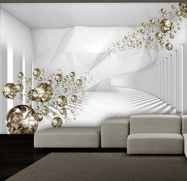 Peel and stick wall mural - Diamond Corridor (Grey)-TipTopHomeDecor