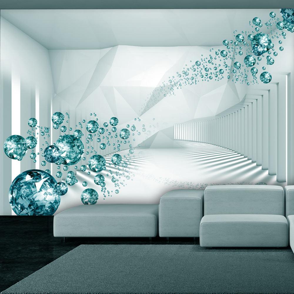 Peel and stick wall mural - Diamond Corridor (Turquoise)-TipTopHomeDecor