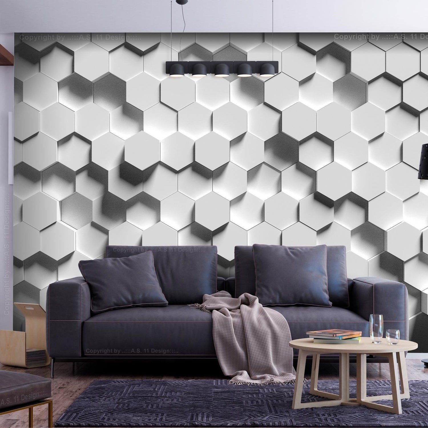 Peel and stick wall mural - Hexagonal Awareness-TipTopHomeDecor