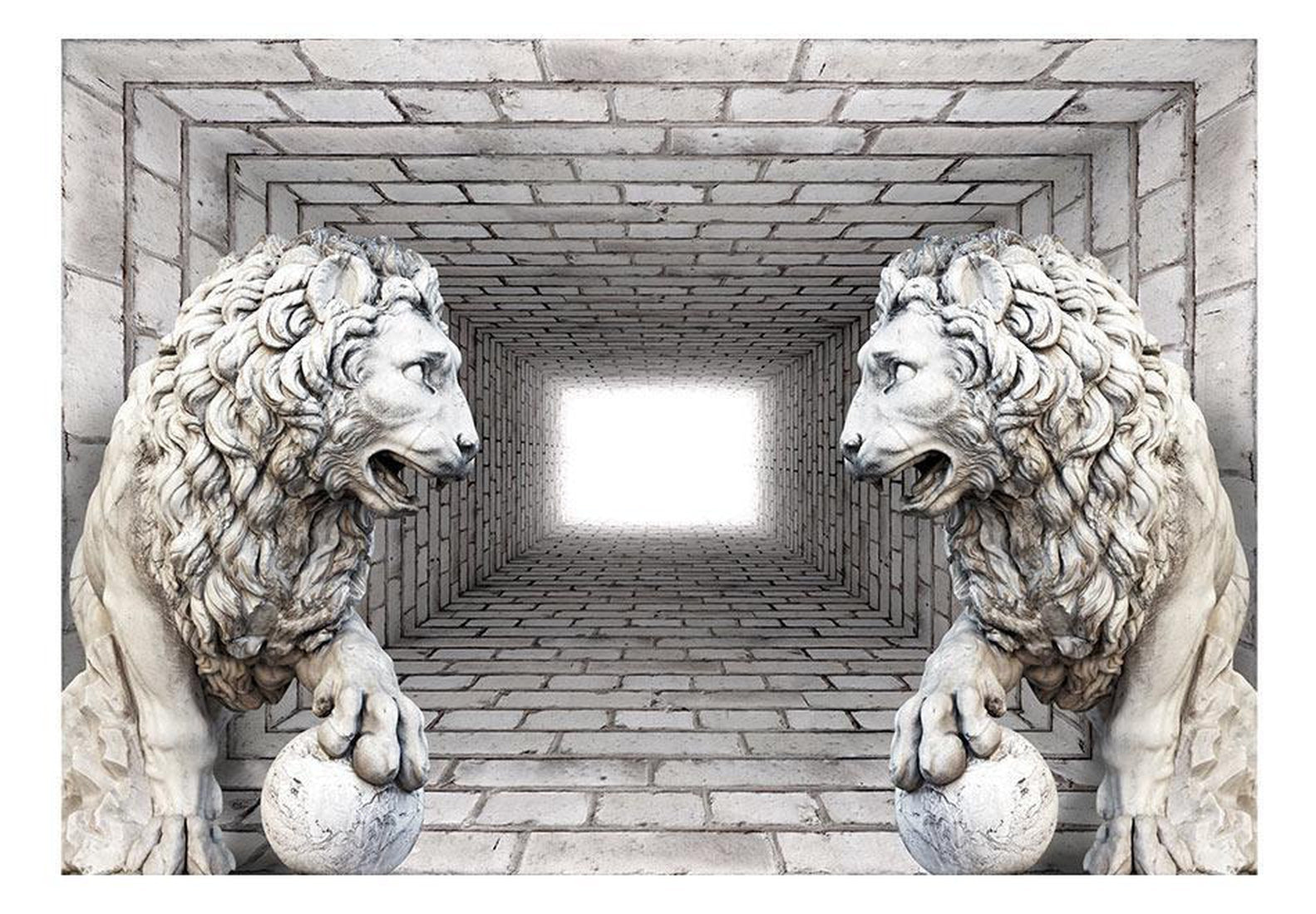 Peel and stick wall mural - Stone Lions-TipTopHomeDecor