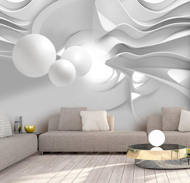 Peel and stick wall mural - White Corridors-TipTopHomeDecor