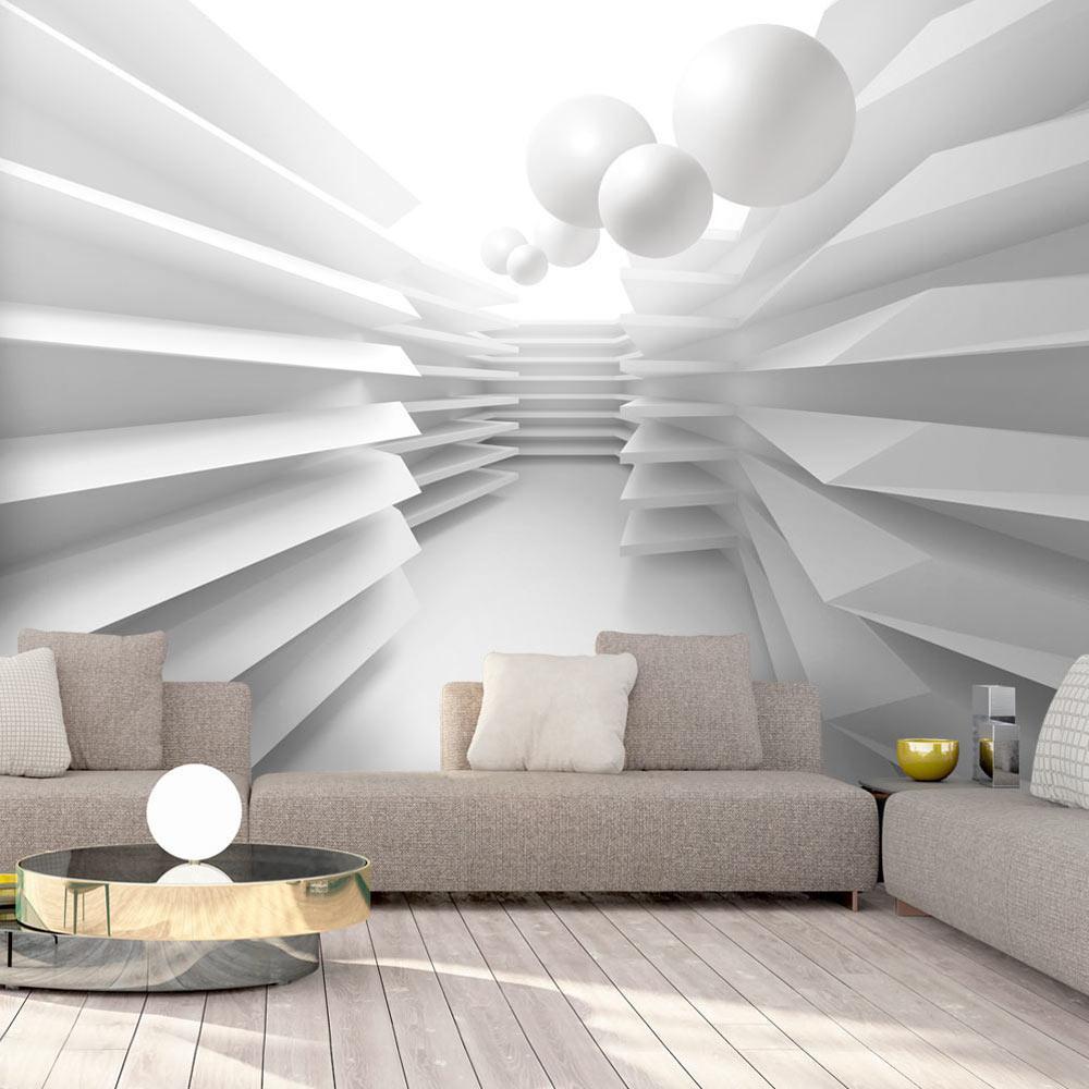 Peel and stick wall mural - White Maze-TipTopHomeDecor