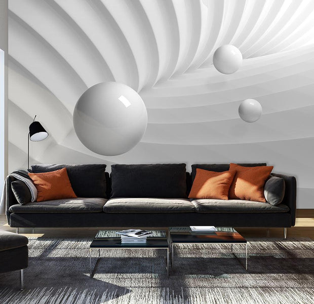 Peel and stick wall mural - White Symmetry-TipTopHomeDecor