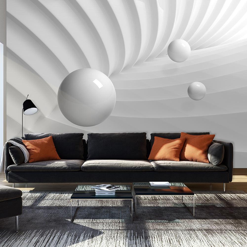 Peel and stick wall mural - White Symmetry-TipTopHomeDecor