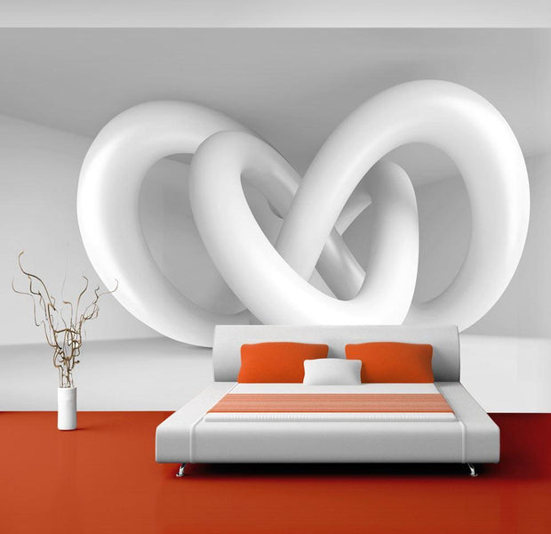 Peel and stick wall mural - White weave-TipTopHomeDecor