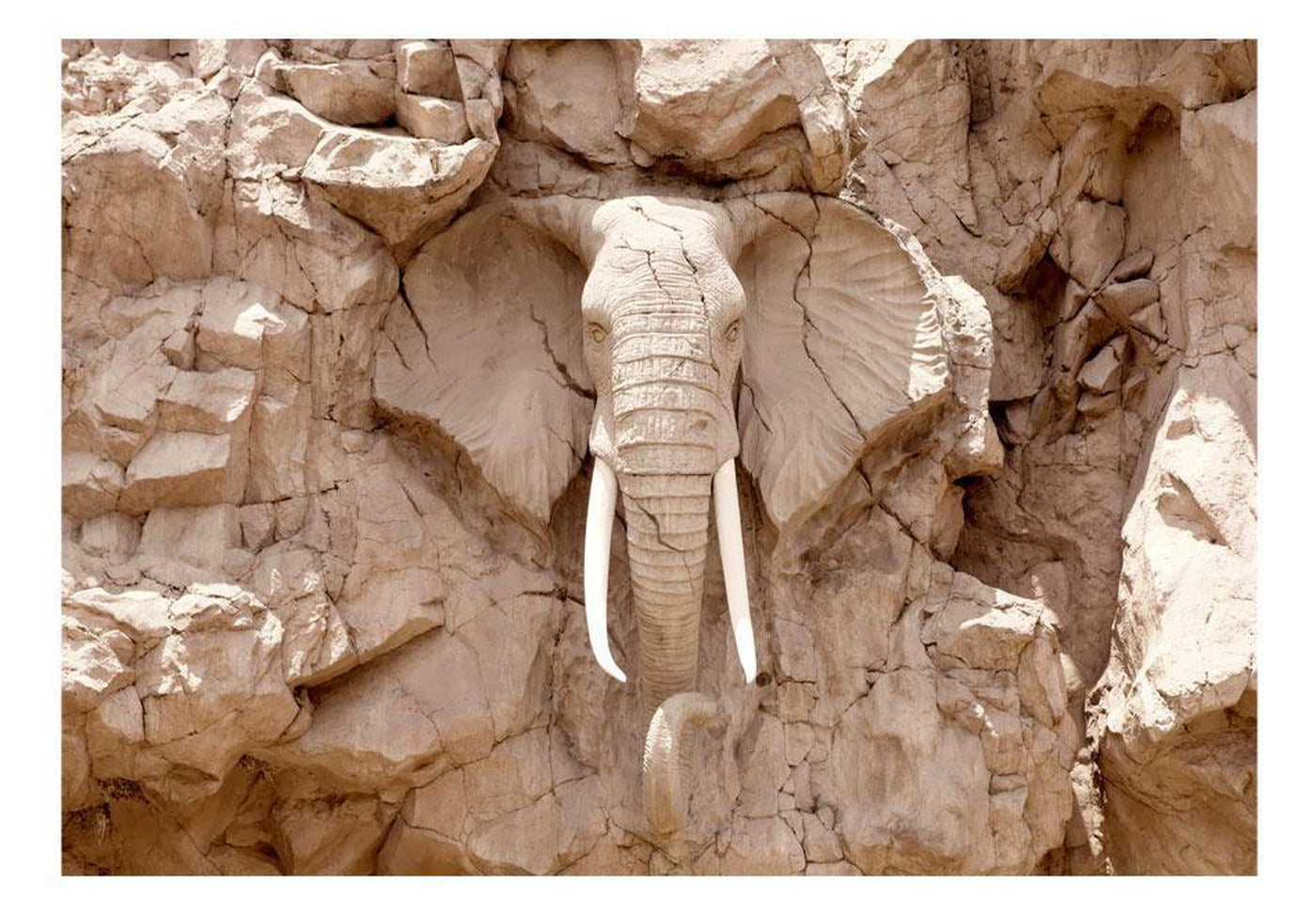 Peel and stick wall mural - Elephant Carving (South Africa)-TipTopHomeDecor