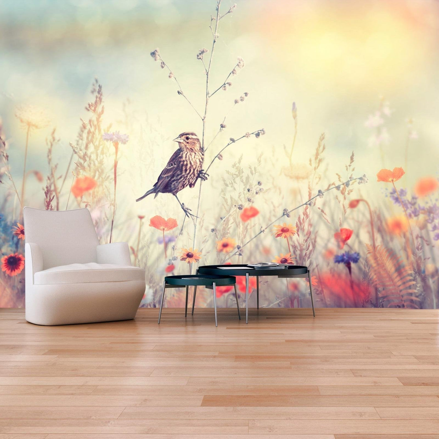 Peel and stick wall mural - Field Bird-TipTopHomeDecor