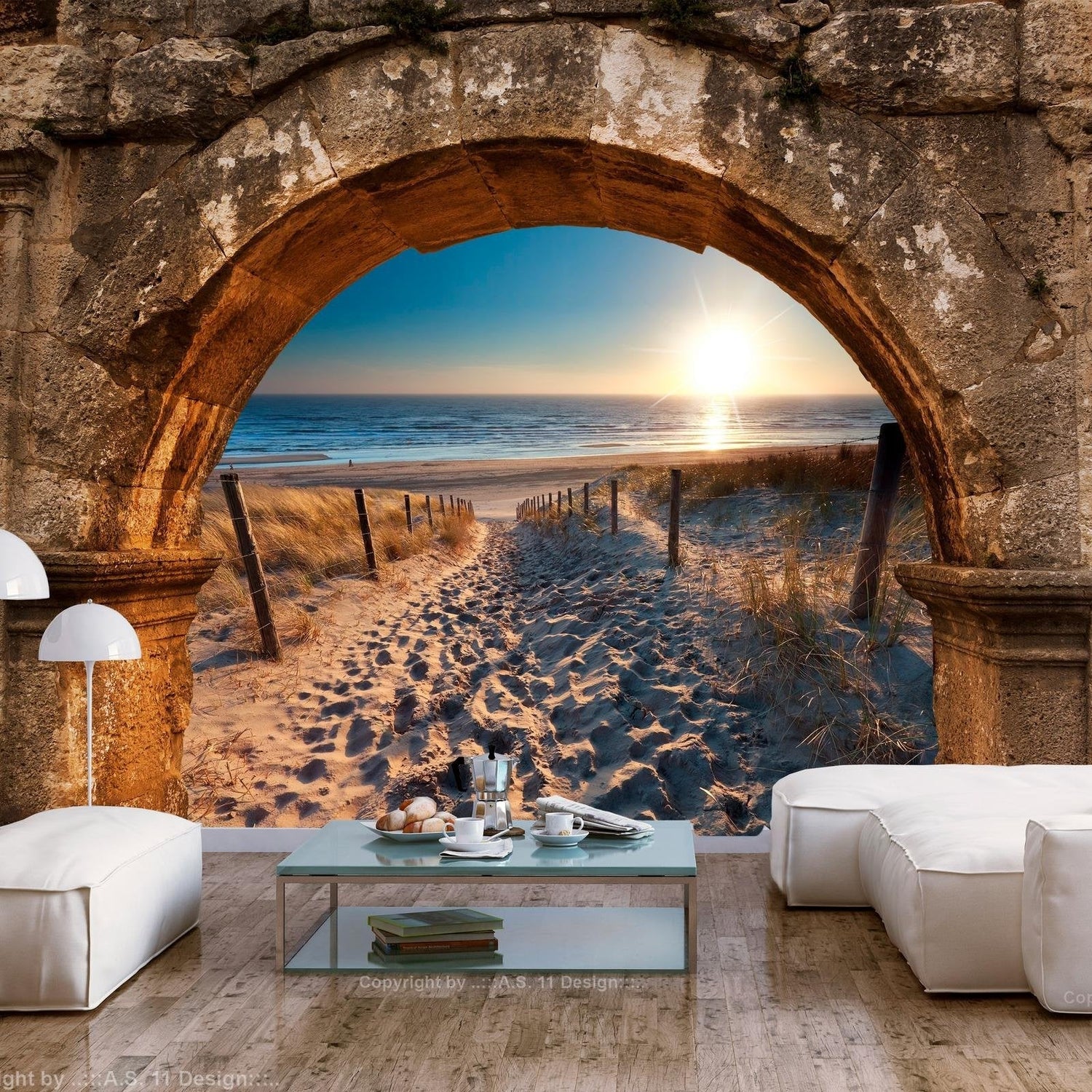 Peel and stick wall mural - Arch and Beach-TipTopHomeDecor