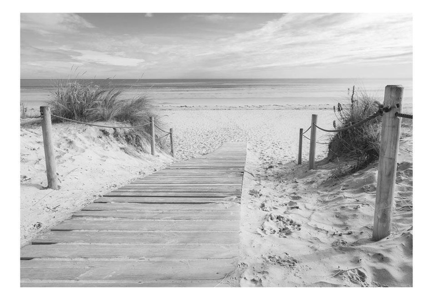 Peel and stick wall mural - On the beach - black and white-TipTopHomeDecor