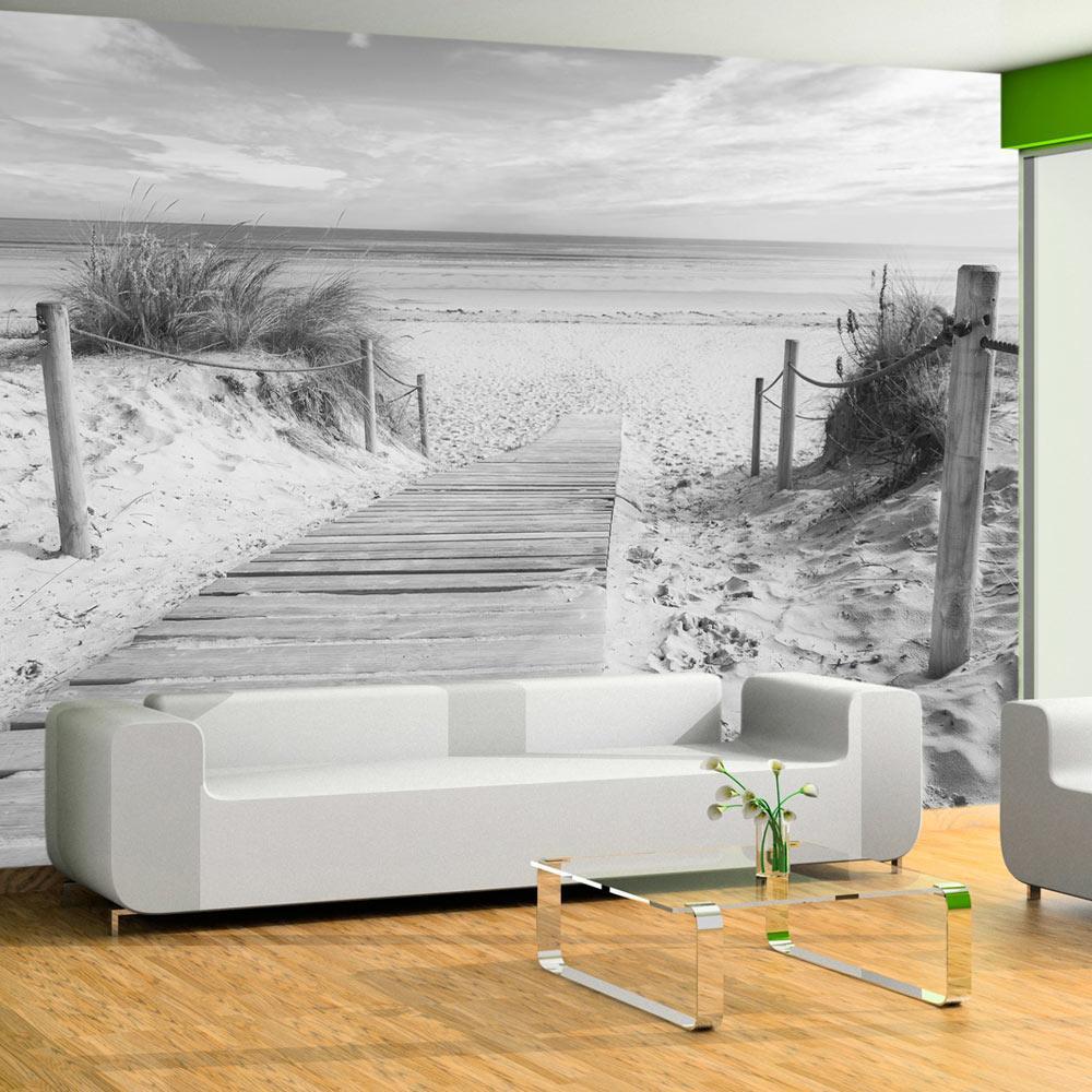 Peel and stick wall mural - On the beach - black and white-TipTopHomeDecor