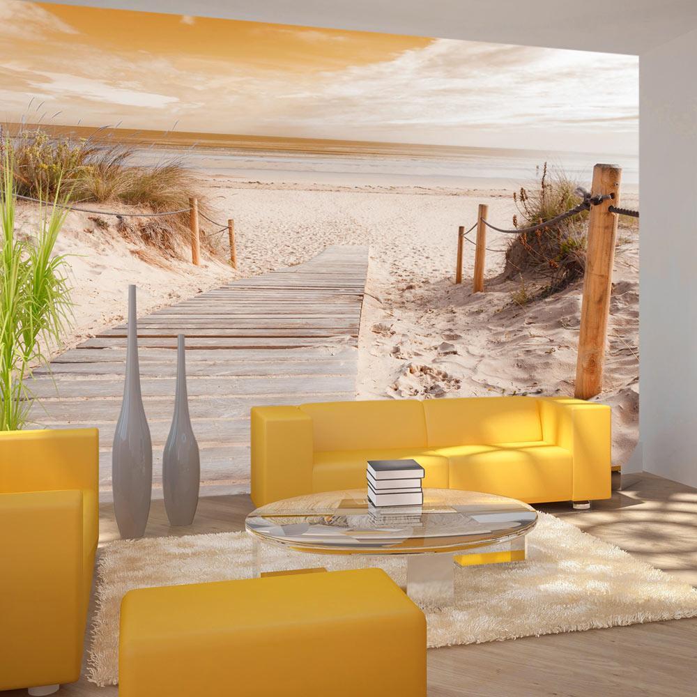 Peel and stick wall mural - On the beach - sepia-TipTopHomeDecor