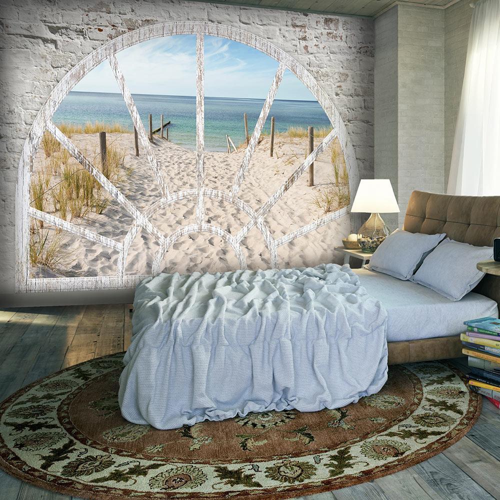 Peel and stick wall mural - Window View - Beach-TipTopHomeDecor
