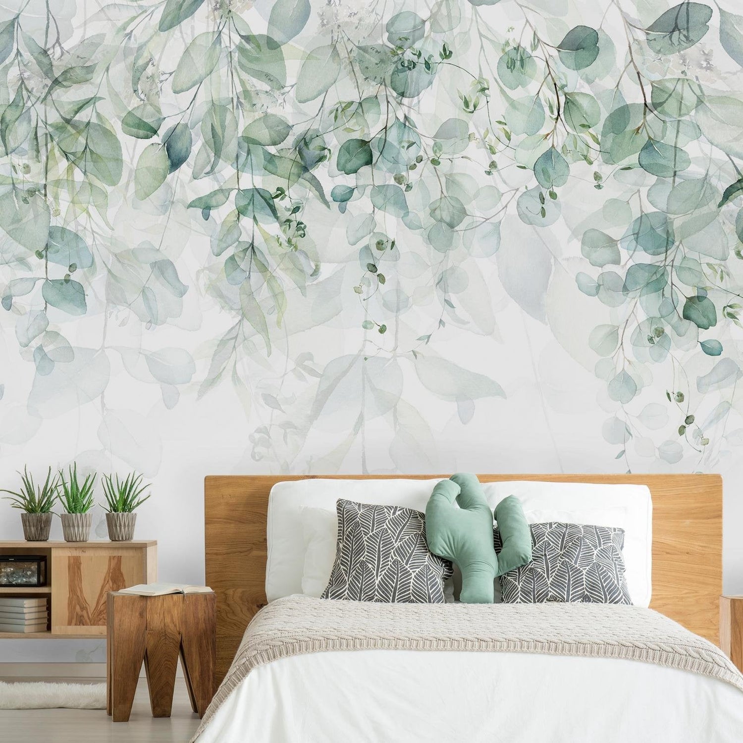 Tiptophomedecor Peel and Stick Botanical Wallpaper Wall Mural - Gentle Touch Of Nature - First Variant - Removable Wall Decals-Tiptophomedecor