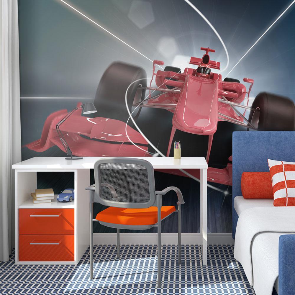 Tiptophomedecor Peel and Stick Car Racing Wallpaper Wall Mural - Formula 1 Car - Removable Wall Decals-Tiptophomedecor