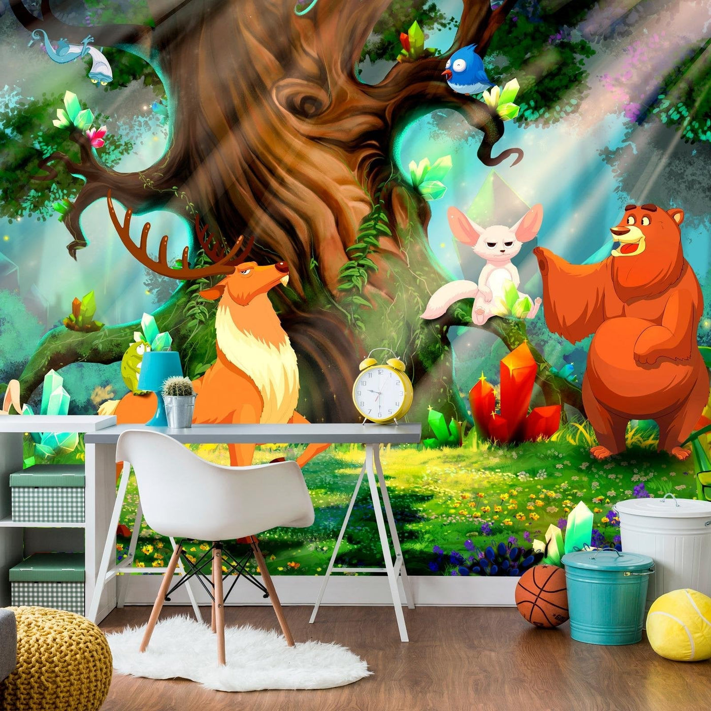 Peel and stick wall mural - Bear and Friends-TipTopHomeDecor