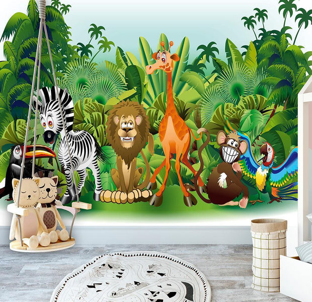 Peel and stick wall mural - Jungle Animals-TipTopHomeDecor