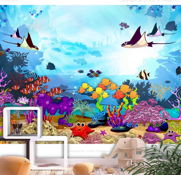 Peel and stick wall mural - Underwater Fun-TipTopHomeDecor