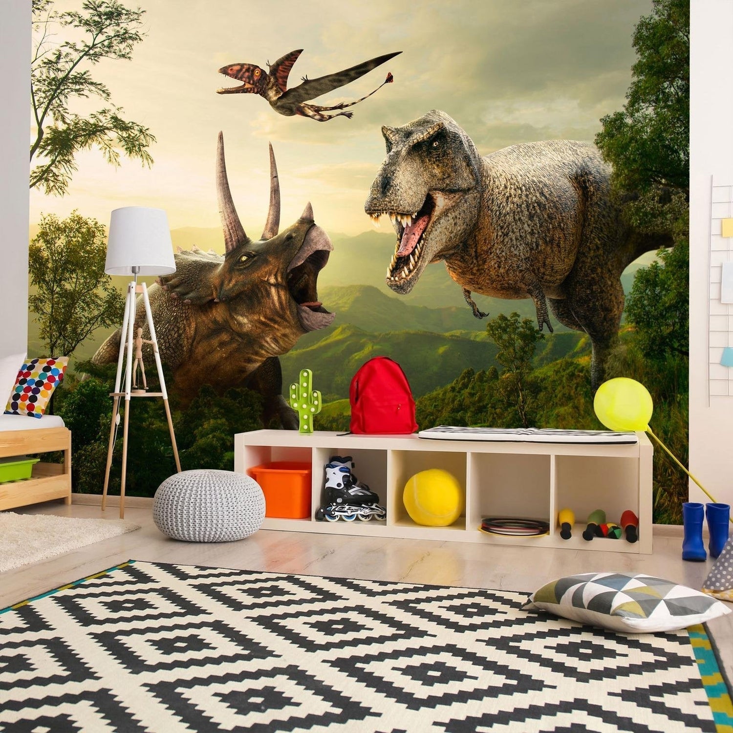 Peel and stick wall mural - Dinosaur Square-TipTopHomeDecor
