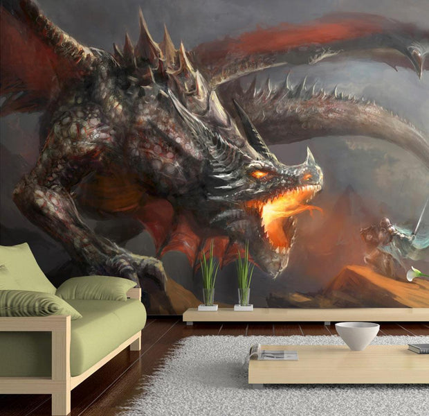 Peel and stick wall mural - Dragon fire-TipTopHomeDecor