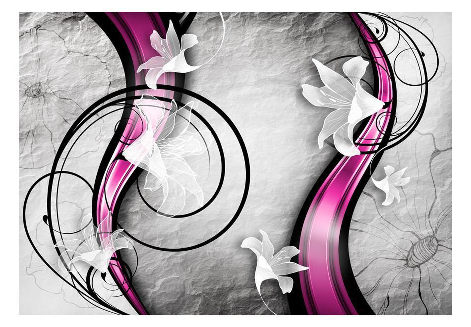 Peel and stick wall mural - Dance with Lilies-TipTopHomeDecor