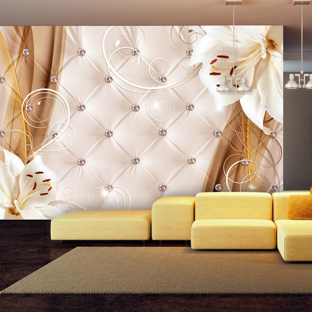 Peel and stick wall mural - Lilies and gold-TipTopHomeDecor