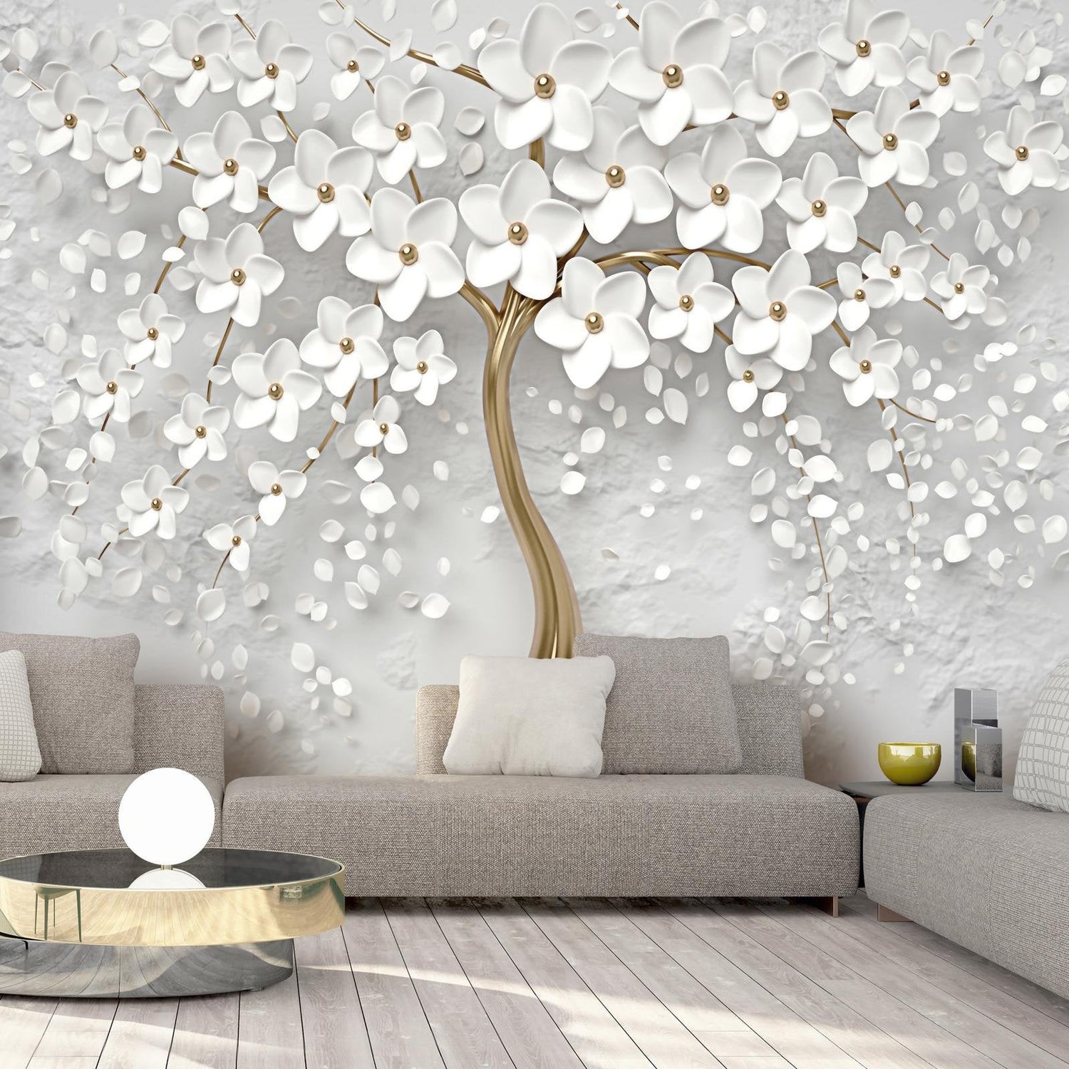 Tiptophomedecor Peel and Stick Floral Wallpaper Wall Mural - Magic Magnolia - Removable Wall Decals-Tiptophomedecor