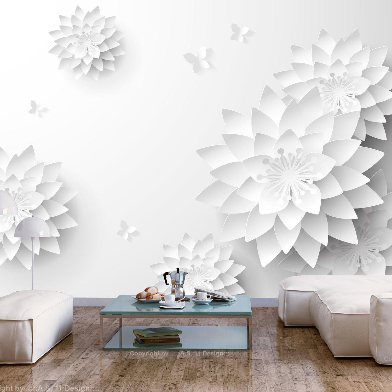 Peel and stick wall mural - Oriental Flowers-TipTopHomeDecor