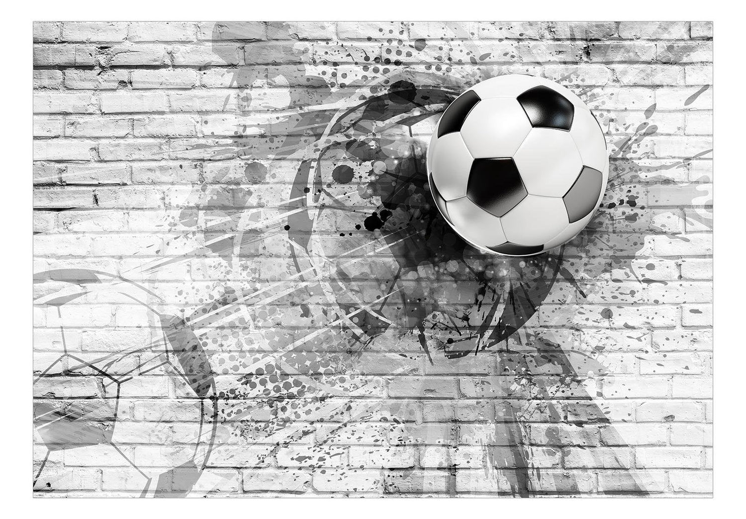 Tiptophomedecor Peel and Stick Football Wallpaper Wall Mural - Dynamic Football - Removable Wall Decals-Tiptophomedecor