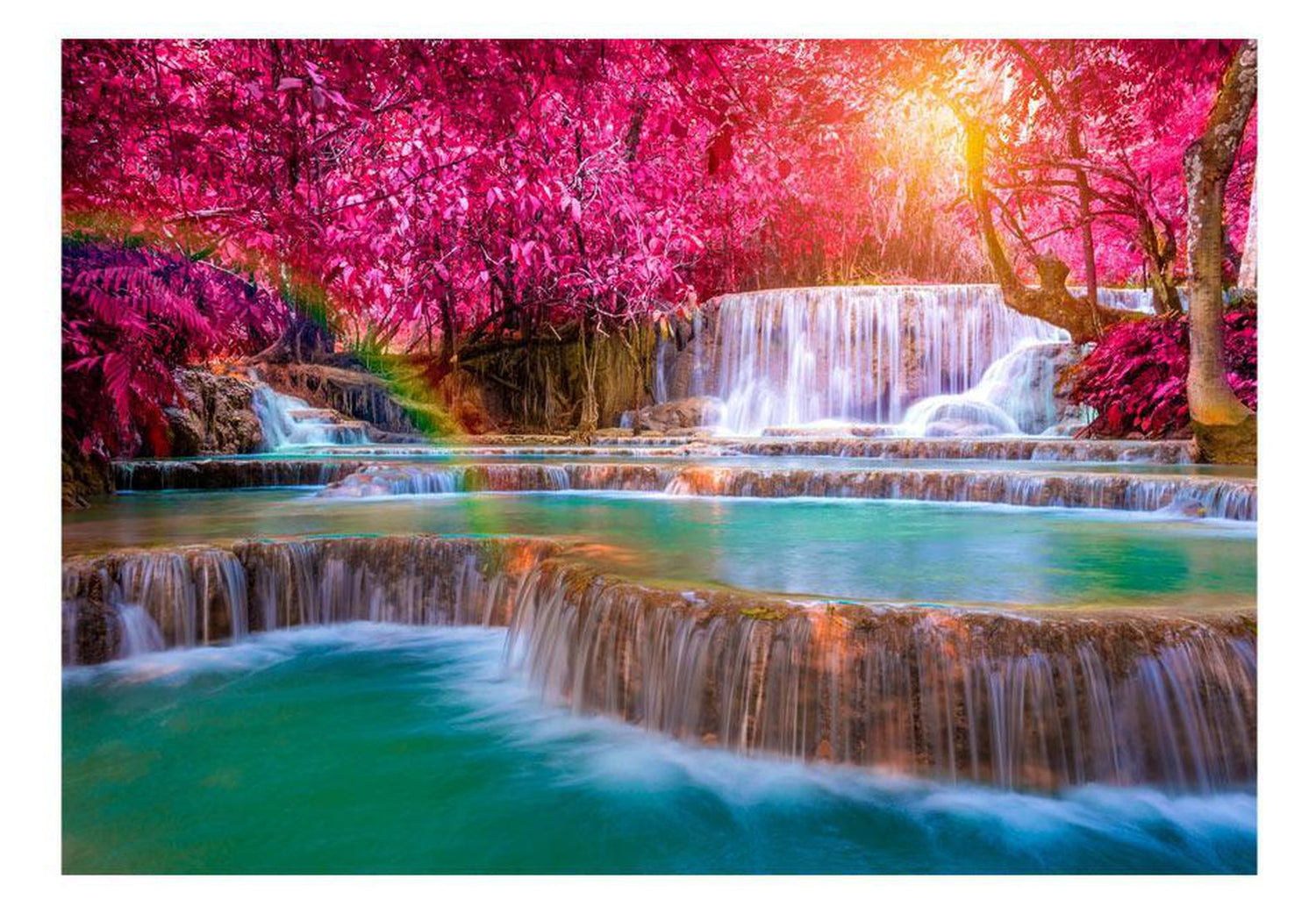 Peel and stick wall mural - Pink Cascades-TipTopHomeDecor