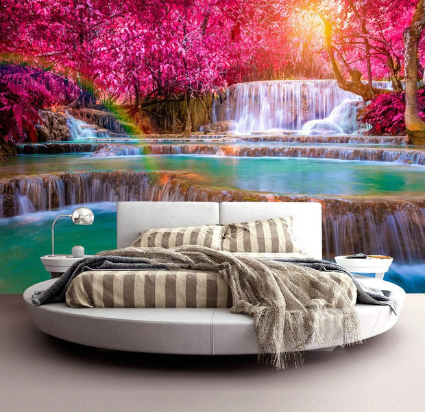 Peel and stick wall mural - Pink Cascades-TipTopHomeDecor