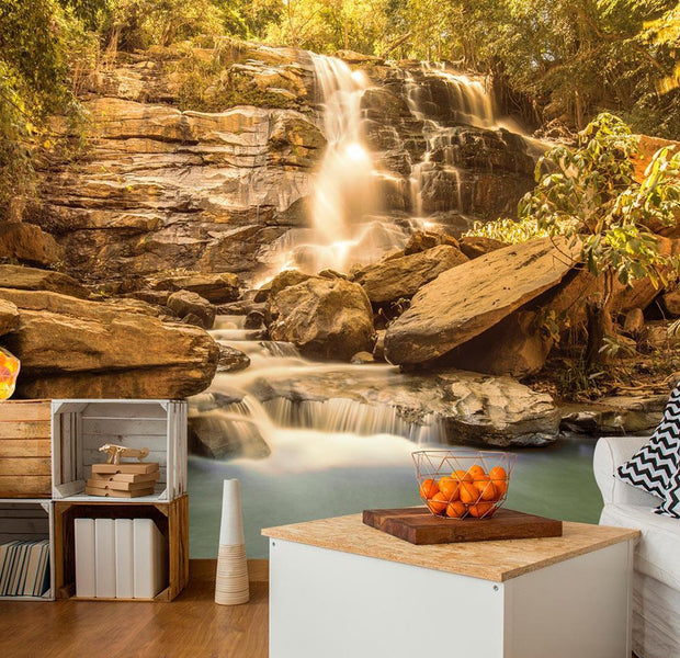 Peel and stick wall mural - Sunny Waterfall-TipTopHomeDecor