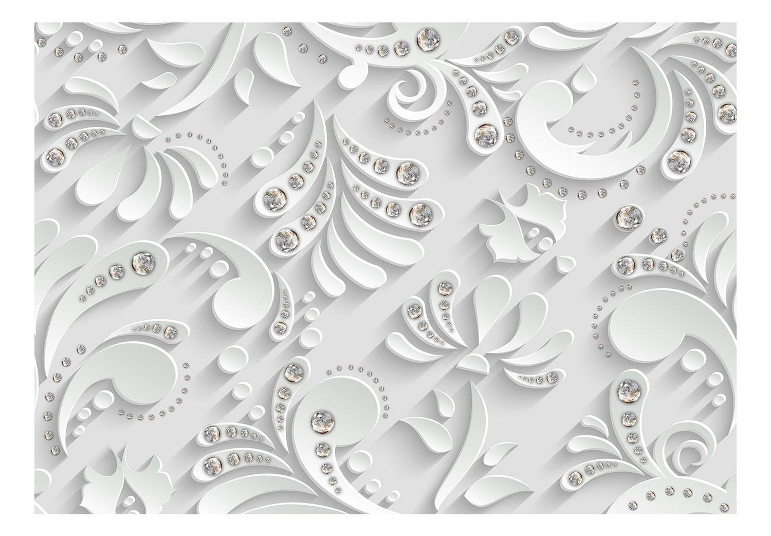 Peel and stick wall mural - Flowers with Crystals-TipTopHomeDecor